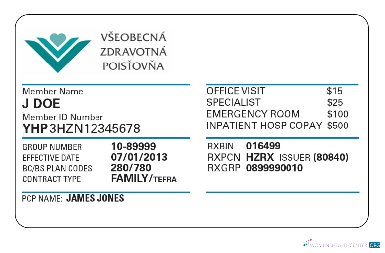 Download Slovakia health insurance card Photoshop template